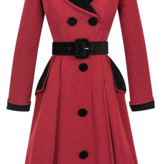 FONTAINE COAT DRESS - RED RIBBED RAYON Trashy Diva - Picture 5 of 13